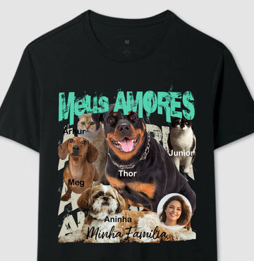 Camiseta Personalizada Bootleg Pets - até 6 fotos