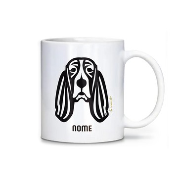 Caneca Basset Hound Personalizada Tribal - iAnimals