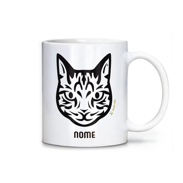 Caneca Gato Tigrado Personalizada Tribal - iAnimals