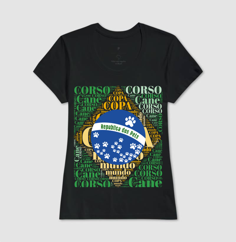 Camiseta Bandeira Brasil Pet - Nuvem de Palavras  - Personalizada