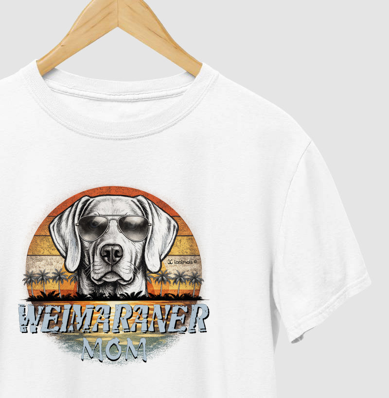 Camiseta Weimaraner MOM Sunset Vintage - Família
