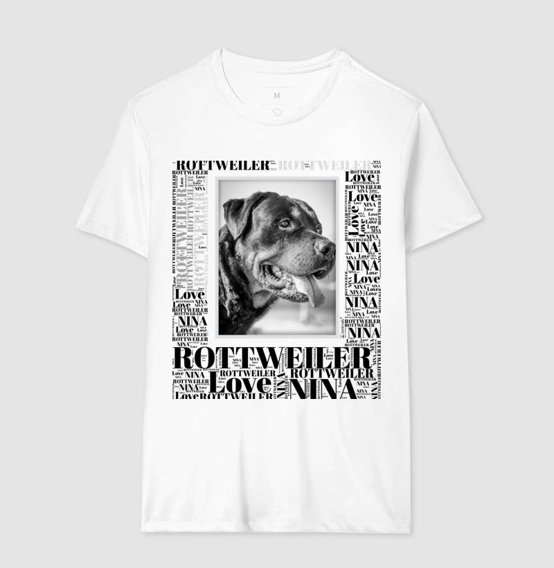 Camiseta Quadro Foto Pet - Nuvem de Palavras - Personalizada
