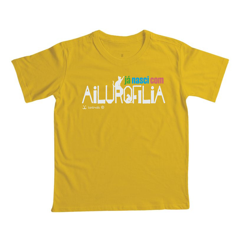 Camiseta Infatil Já nasci com Ailurofilia - Afeto
