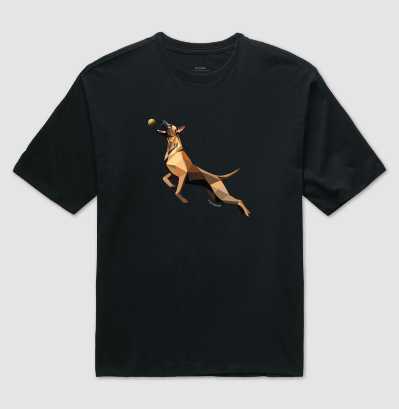 Camiseta Oversized Malinois O Pulo - Perfil/Geoma