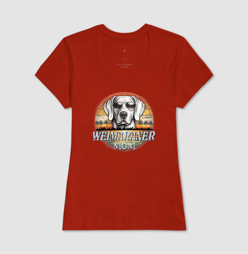 Camiseta Weimaraner MOM Sunset Vintage - Família