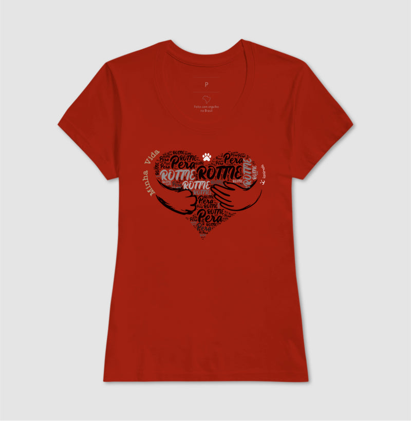 Camiseta Coração Abraço Pet - Nuvem de Palavras - Personalizada | iAnimals