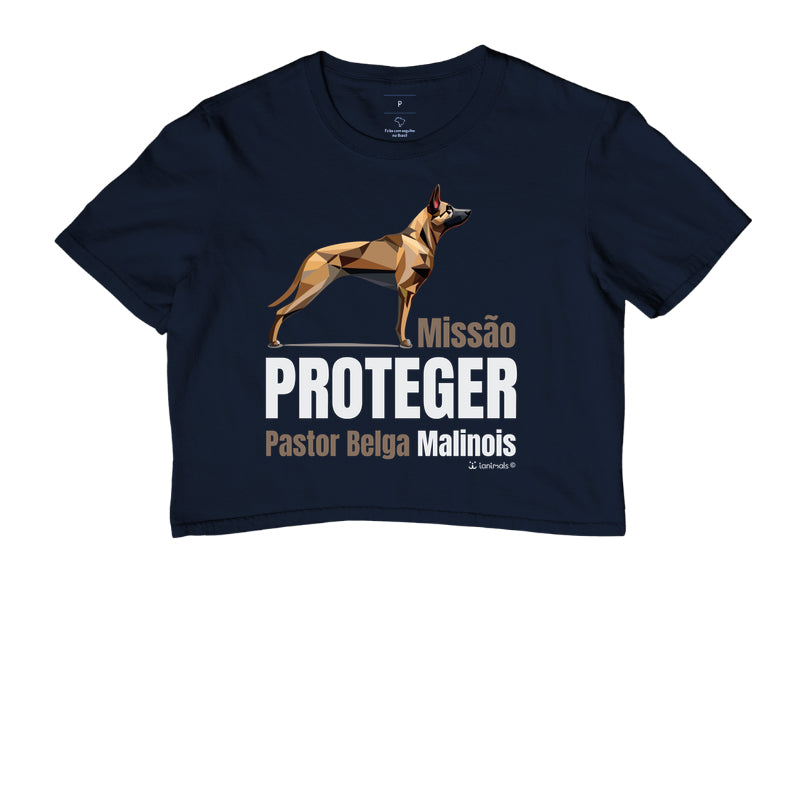 Camiseta Cropped Malinois Missão  Proteger - Essência