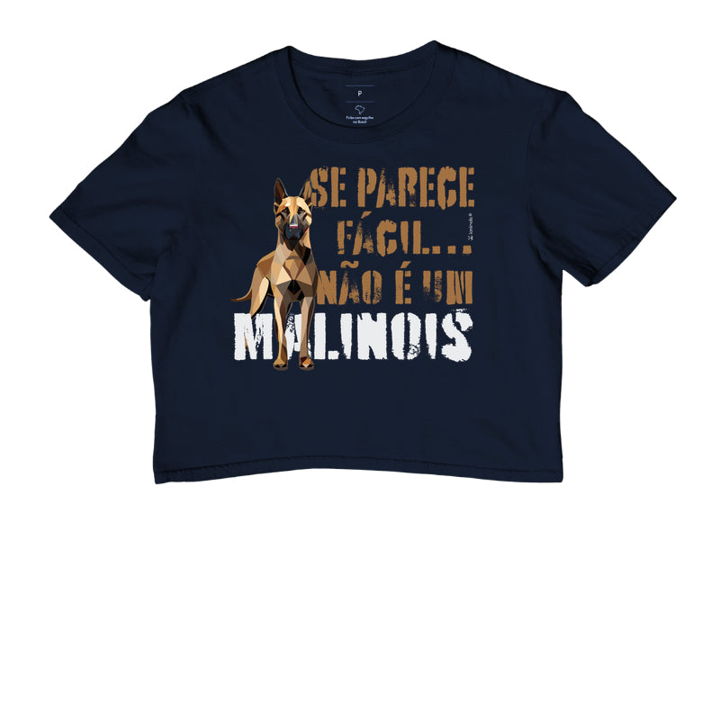 Camiseta Cropped Malinois Parece Fácil  - Essência