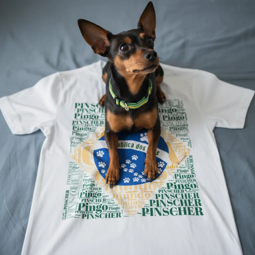 Camiseta Bandeira Brasil Pet - Nuvem de Palavras  - Personalizada