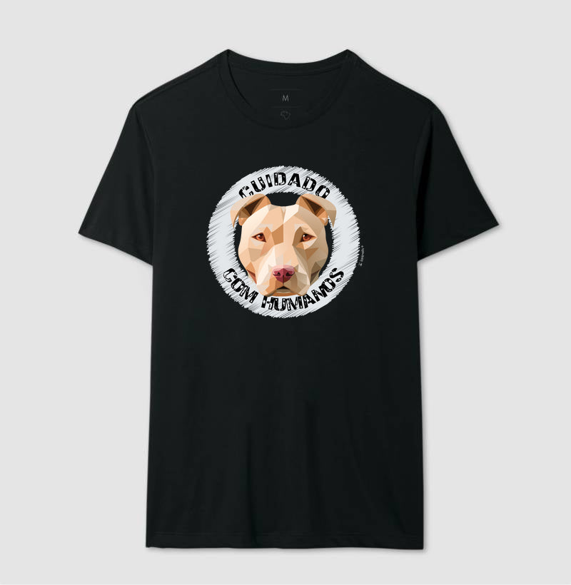 Camiseta Pit Bull, Cuidado com Humanos - Geoma