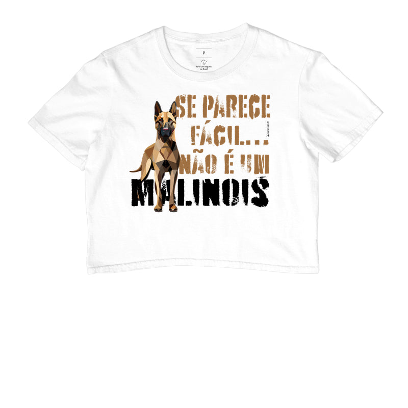 Camiseta Cropped Malinois Parece Fácil  - Essência