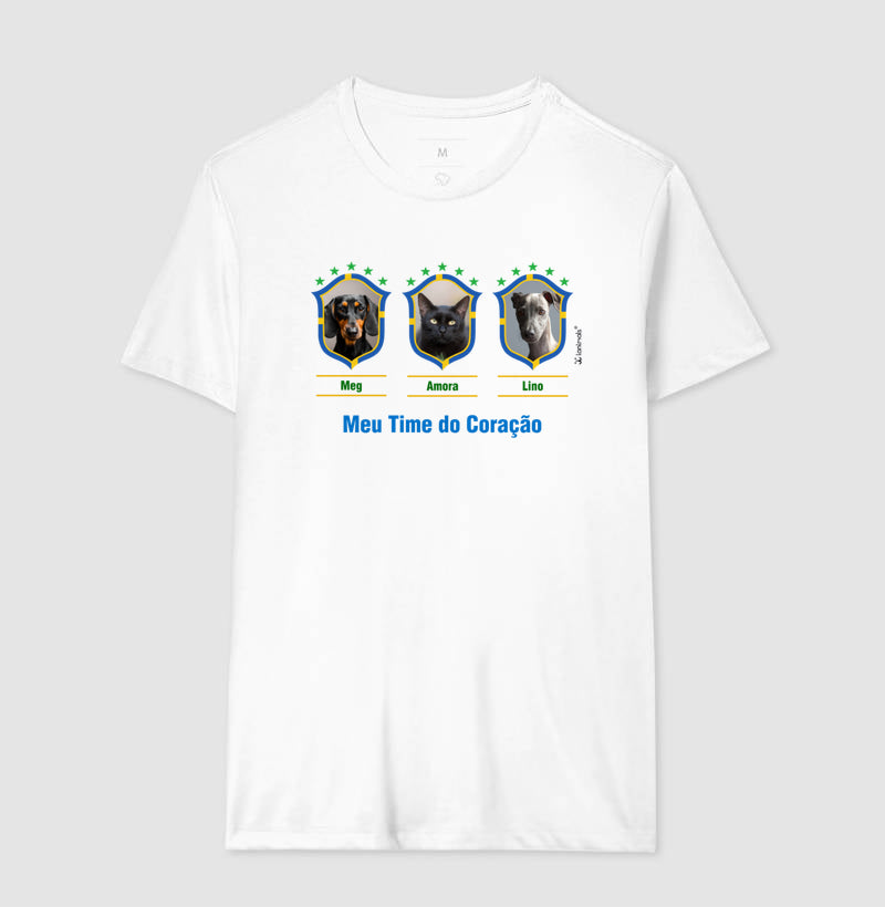 Camiseta Meu Time Pet Brasil - até 9 fotos - Personalizada