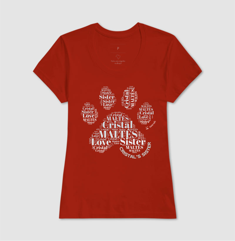 Camiseta Pata de Pet - Nuvem de Palavras - Personalizada | iAnimals
