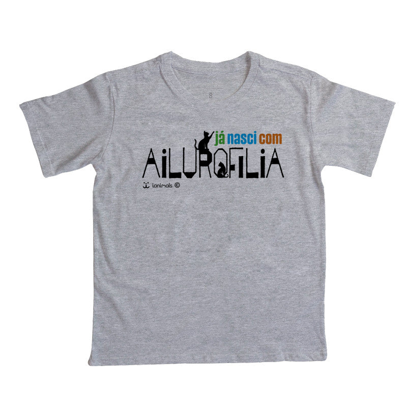 Camiseta Infatil Já nasci com Ailurofilia - Afeto