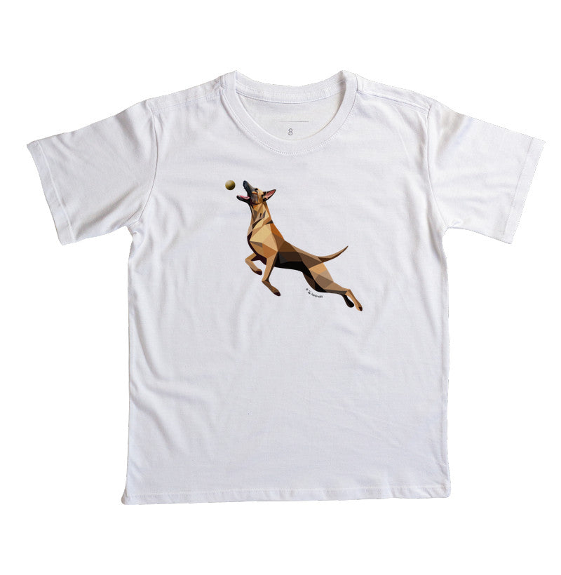 Camiseta Infantil Malinois O Pulo - Perfil/Geoma