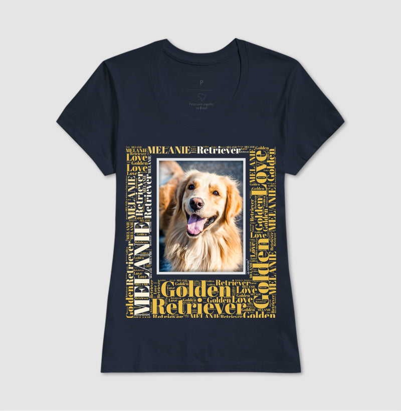 Camiseta Quadro Foto Pet - Nuvem de Palavras - Personalizada