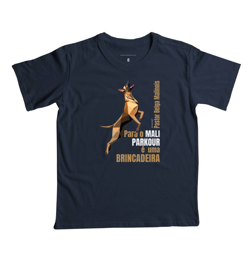 Camiseta Infantil Malinois Parkour é Brincadeira