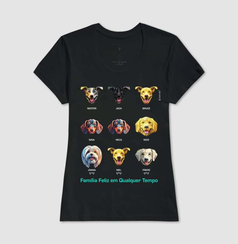 Camiseta Geoma de 1 a 9 Cães  - Personalizada