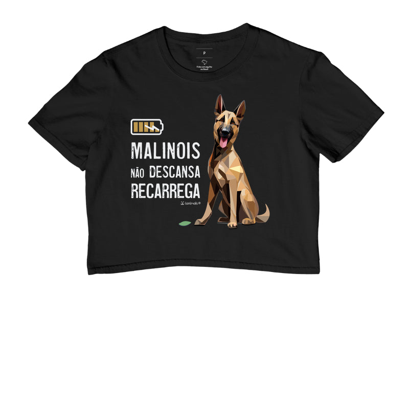 Camiseta Cropped Malinois Não Descansa - Essência