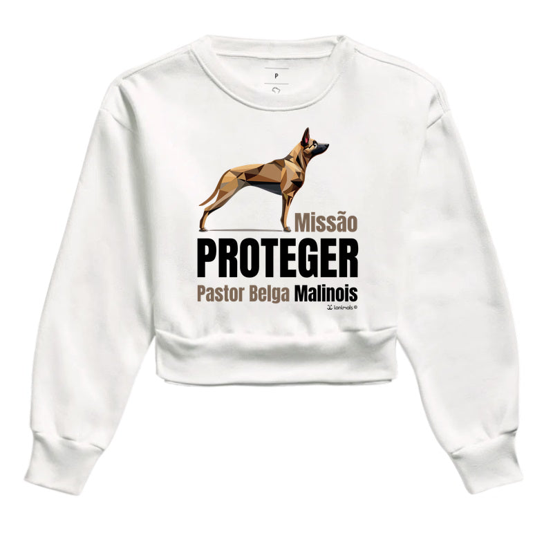 Moletom Cropped Malinois Missão  Proteger - Essência