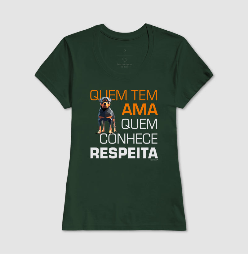Camiseta Rottweiler Quem Tem Ama - Essência