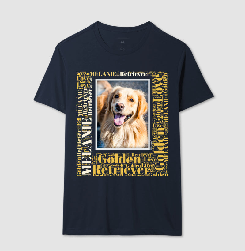 Camiseta Quadro Foto Pet - Nuvem de Palavras - Personalizada