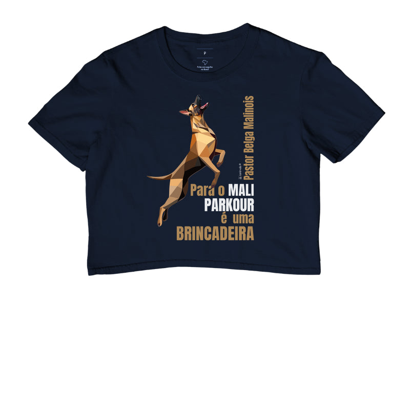 Camiseta Cropped Malinois Parkour é Brincadeira