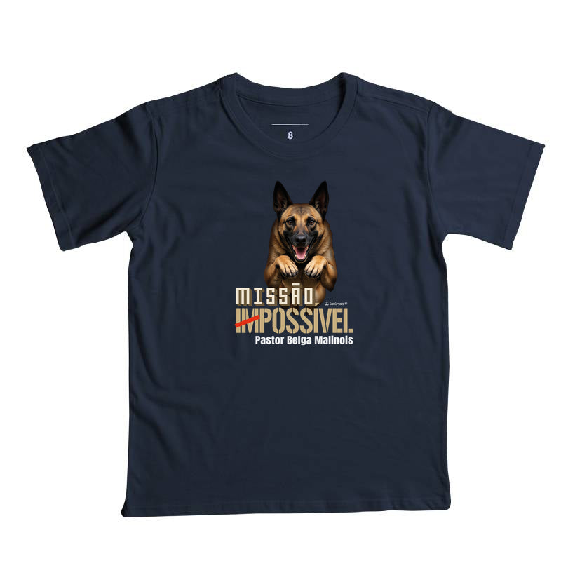 Camiseta Infantil Malinois Missão Impossível - Essência