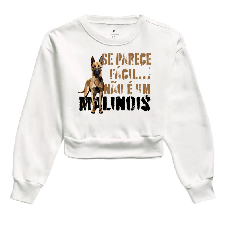 Moletom Cropped Malinois Parece Fácil  - Essência