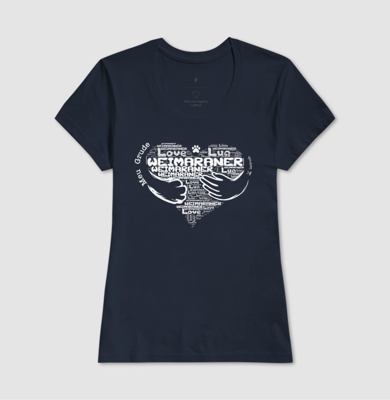 Camiseta Coração Abraço Pet - Nuvem de Palavras - Personalizada | iAnimals