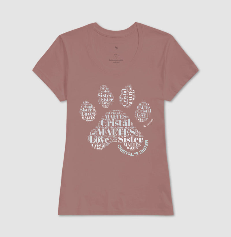 Camiseta Pata de Pet - Nuvem de Palavras - Personalizada | iAnimals