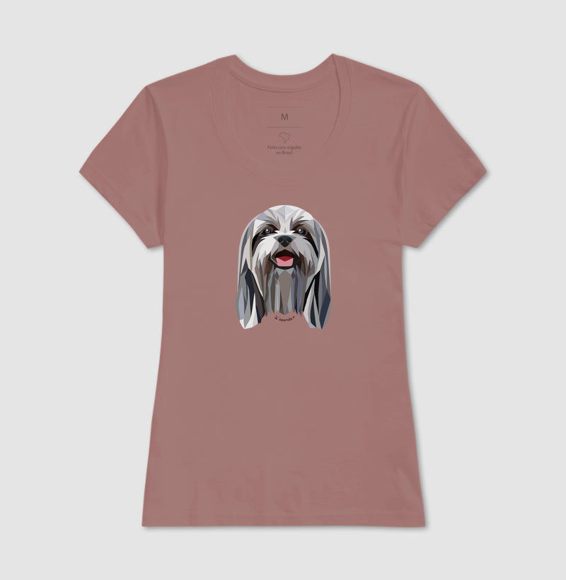 Camiseta Shih Tzu Pelo Longo - Geoma