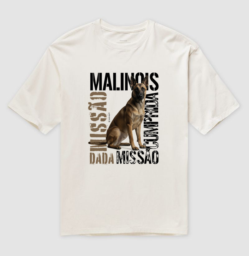 Camiseta Oversized Malinois Missão Cumprida - Essência