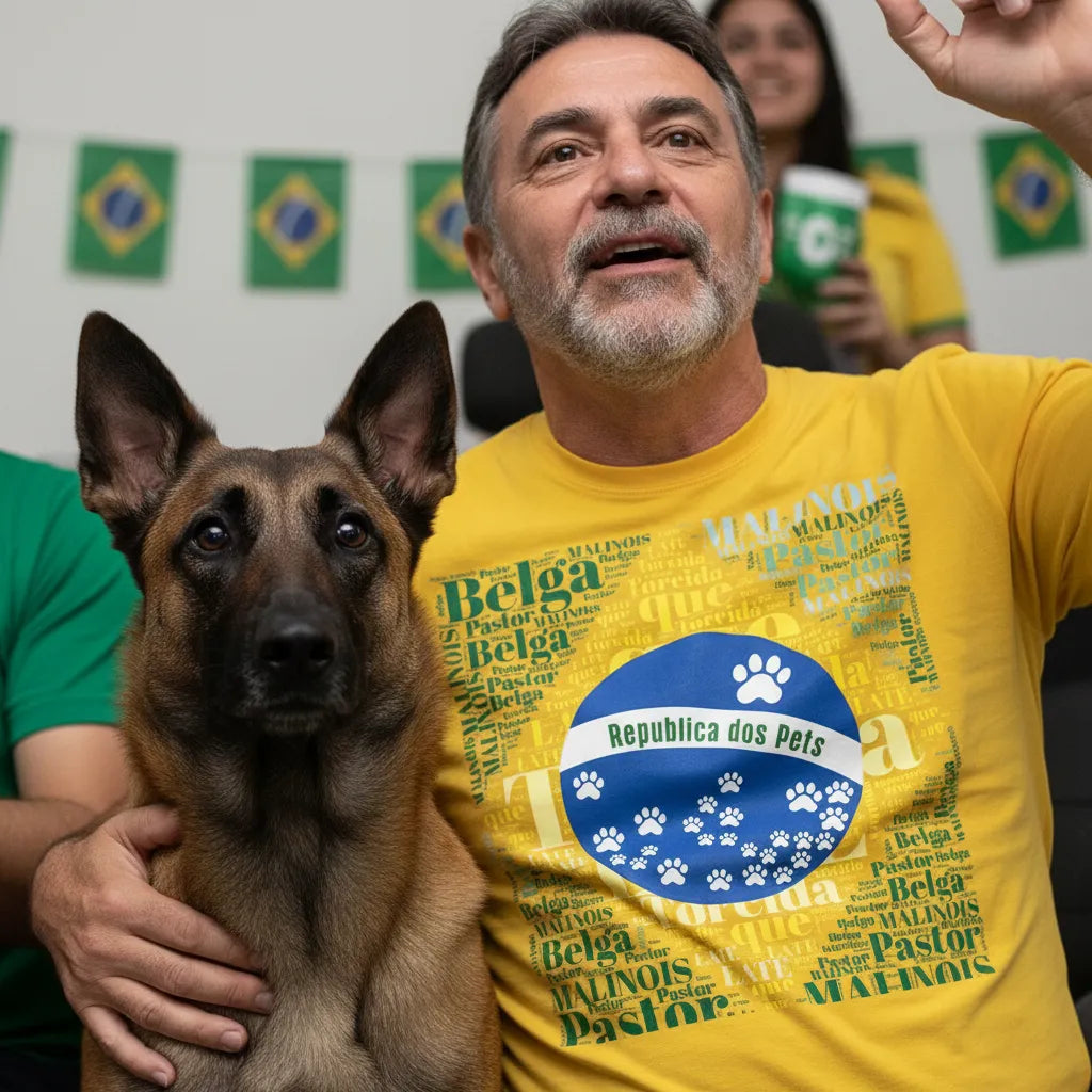 Camiseta Bandeira Brasil Pet - Nuvem de Palavras  - Personalizada
