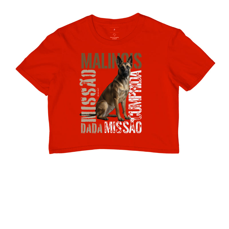 Camiseta Cropped Malinois Missão Cumprida - Essência