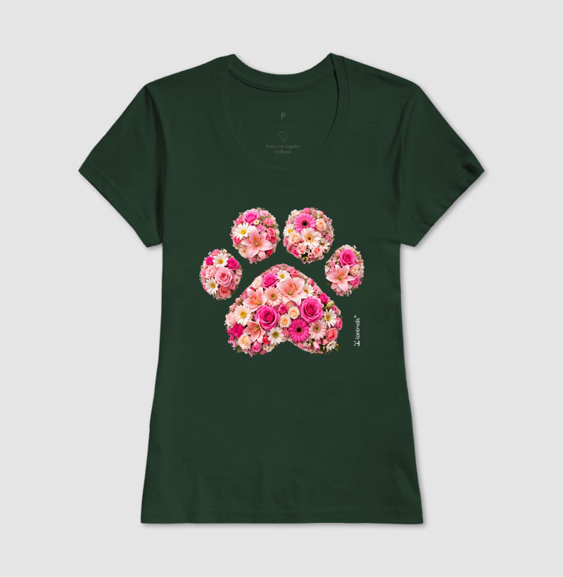 Camiseta Pata em Flor - Pets - Afeto