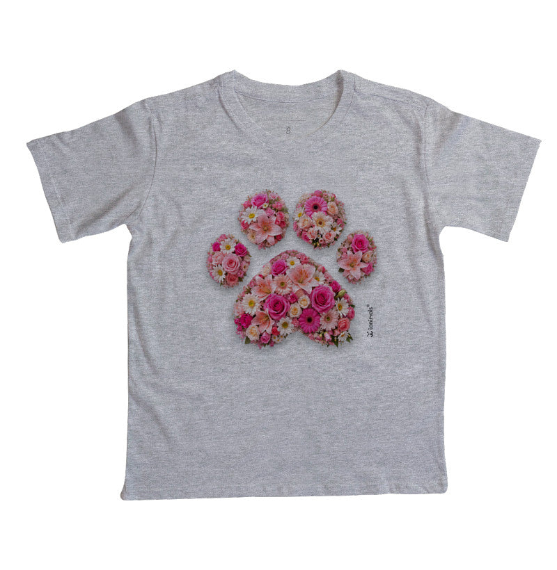 Camiseta Infantil Pata em Flor - Pets - Afeto