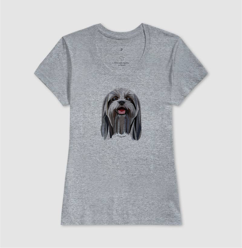 Camiseta Shih Tzu Pelo Longo - Geoma