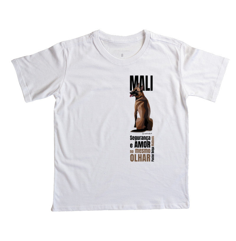 Camiseta Infantil Malinois - Olhar - Essência