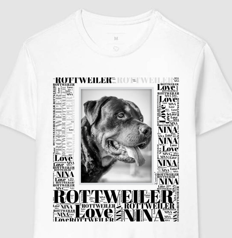 Camiseta Quadro Foto Pet - Nuvem de Palavras - Personalizada