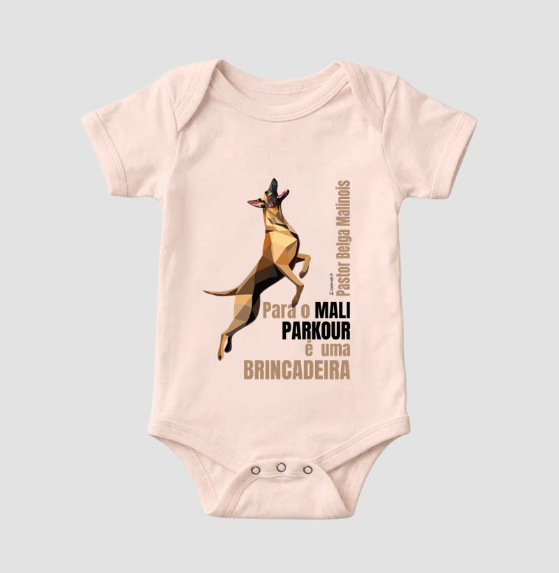 Body Infantil Malinois Parkour é Brincadeira - Essência