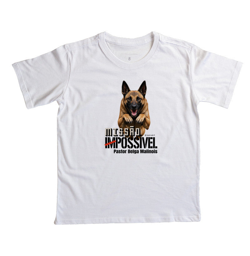Camiseta Infantil Malinois Missão Impossível - Essência