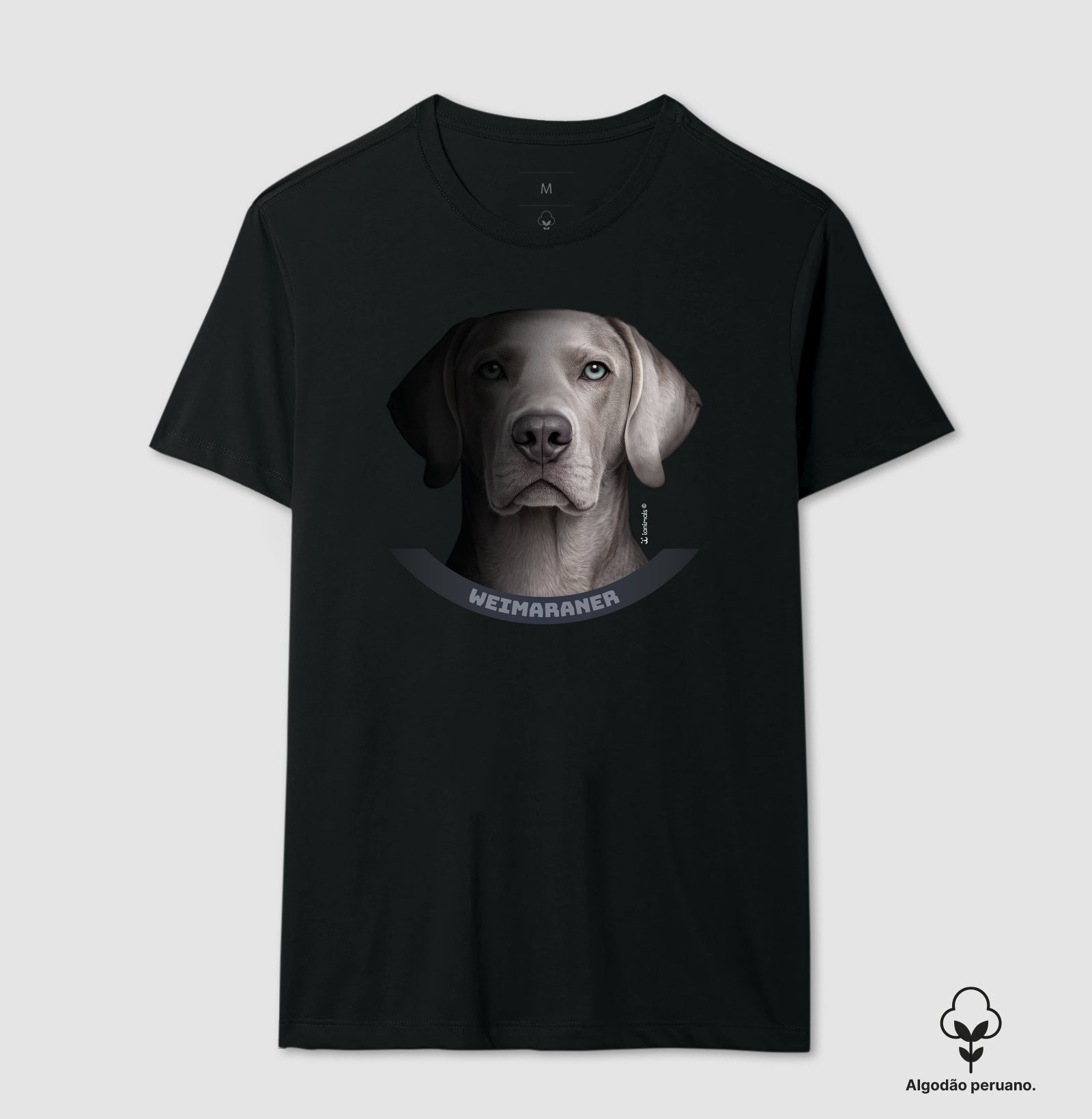Camiseta INCA SOFT Weimaraner Preta - The Face