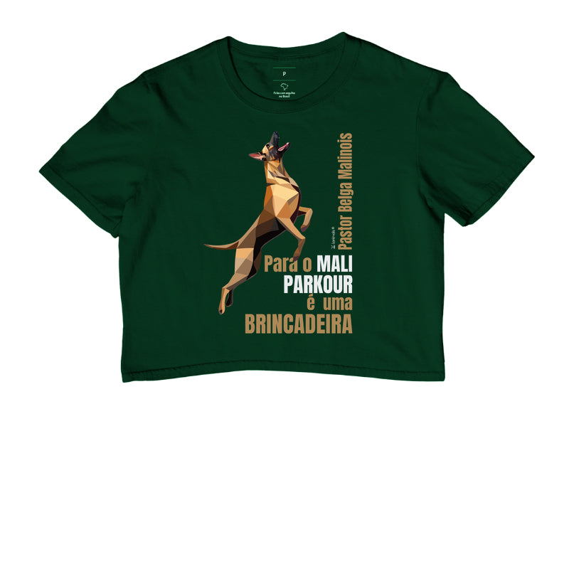 Camiseta Cropped Malinois Parkour é Brincadeira
