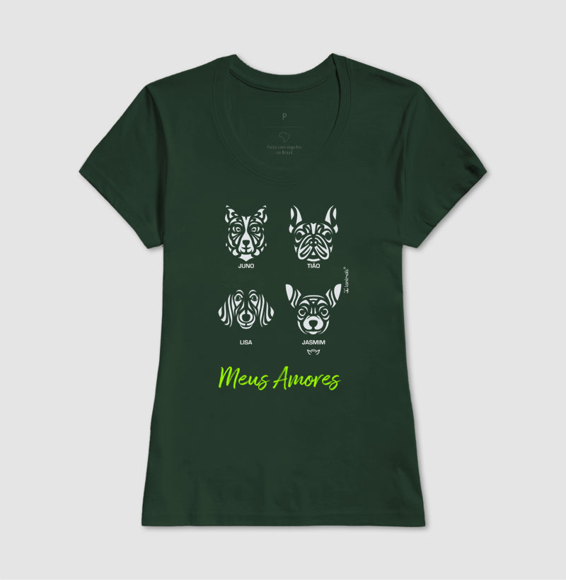 Camiseta Tribal de 1 a 9 Cães - PERSONALIZADA