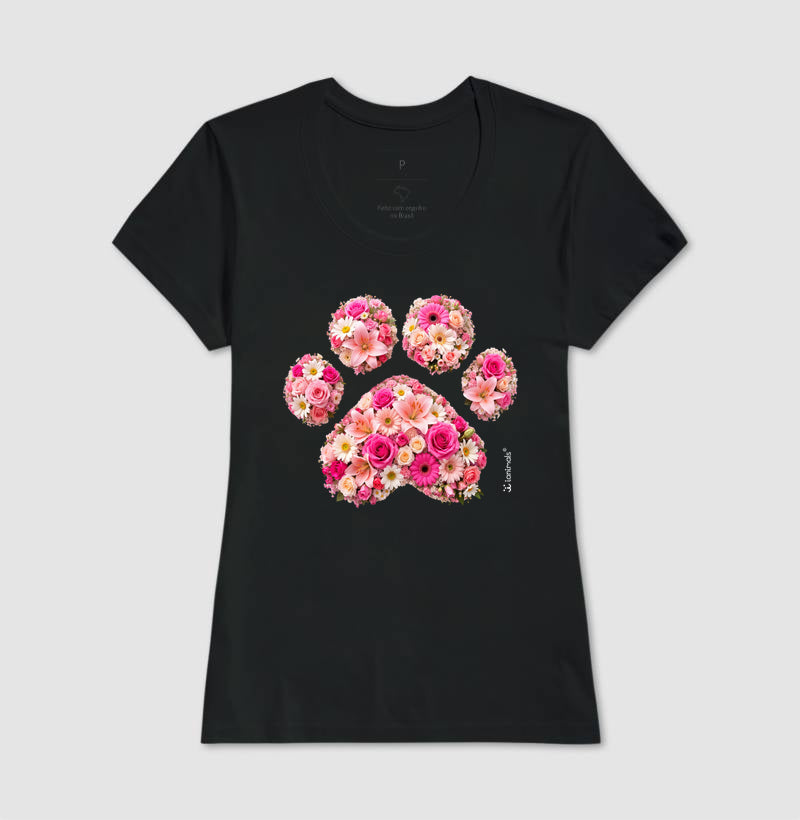 Camiseta Pata em Flor - Pets - Afeto