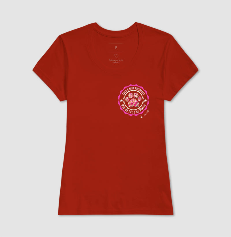 Camiseta Pata Floral com Nome do Pet - Personalizada