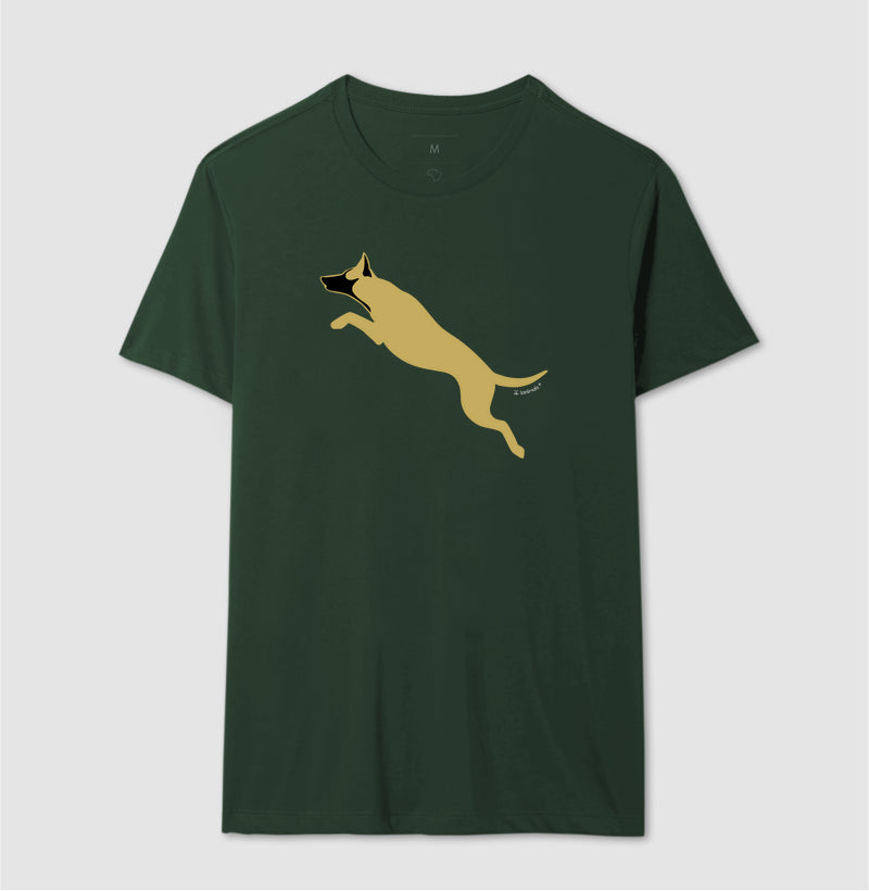 Camiseta Malinois. Saltando - Perfil