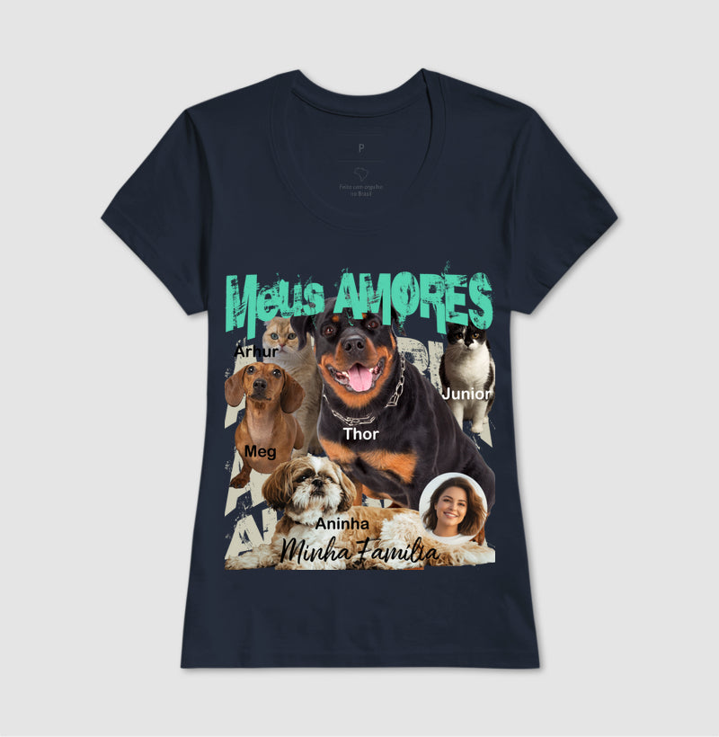 Camiseta Personalizada Bootleg Pets - até 6 fotos