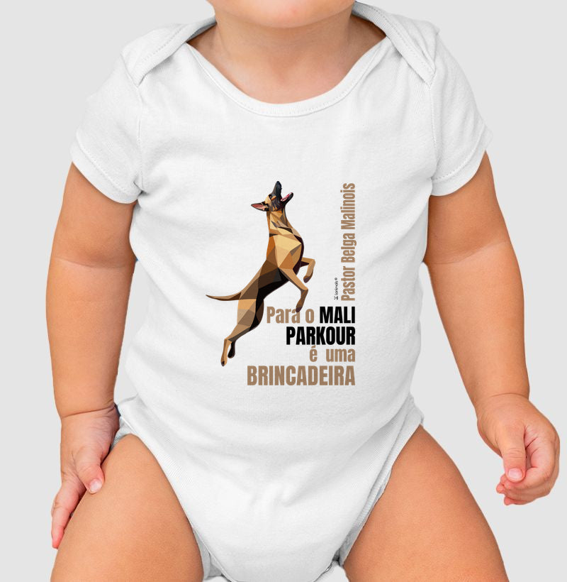 Body Infantil Malinois Parkour é Brincadeira - Essência